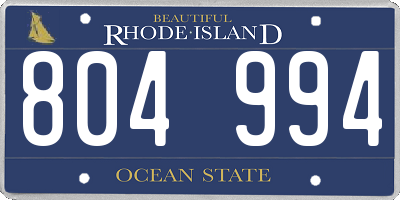 RI license plate 804994