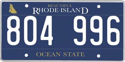RI license plate 804996
