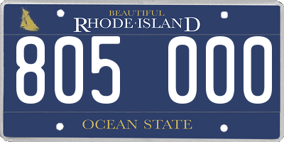 RI license plate 805000