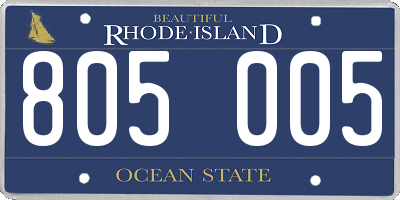 RI license plate 805005