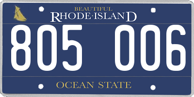 RI license plate 805006