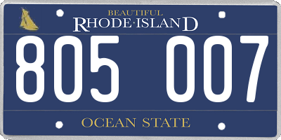 RI license plate 805007