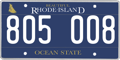 RI license plate 805008