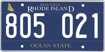 RI license plate 805021