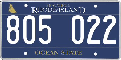 RI license plate 805022