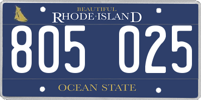 RI license plate 805025