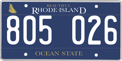 RI license plate 805026