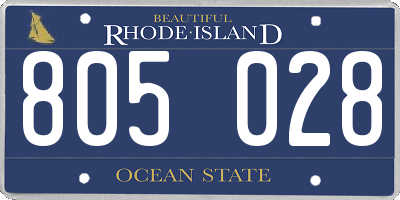 RI license plate 805028