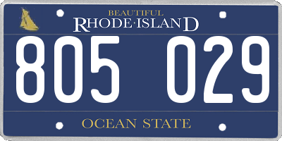 RI license plate 805029