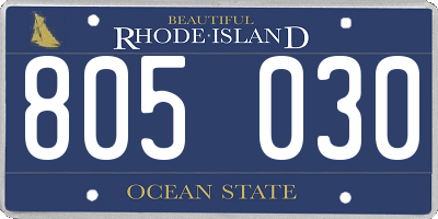 RI license plate 805030