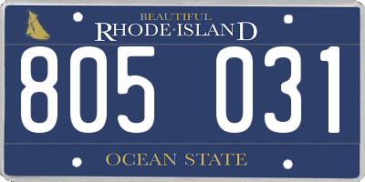 RI license plate 805031
