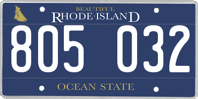 RI license plate 805032