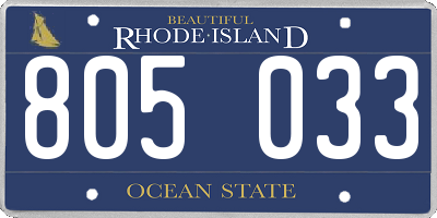RI license plate 805033