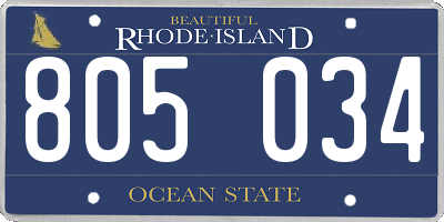 RI license plate 805034