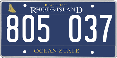 RI license plate 805037