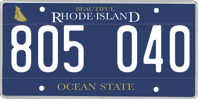 RI license plate 805040