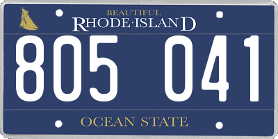 RI license plate 805041