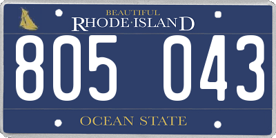 RI license plate 805043