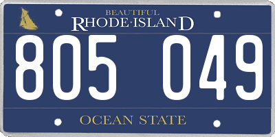 RI license plate 805049