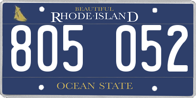RI license plate 805052
