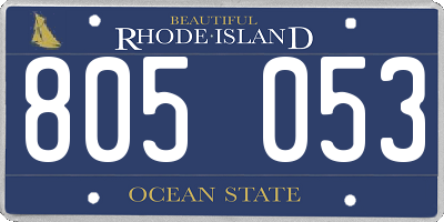 RI license plate 805053
