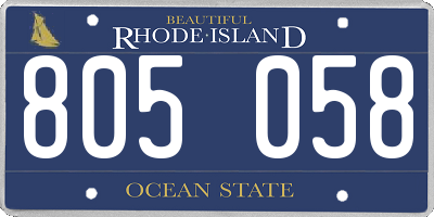 RI license plate 805058