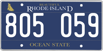 RI license plate 805059