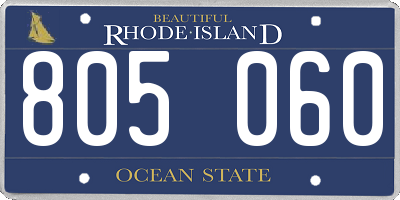 RI license plate 805060