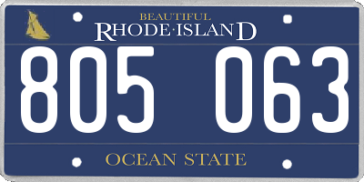 RI license plate 805063