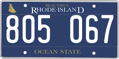 RI license plate 805067