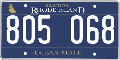 RI license plate 805068