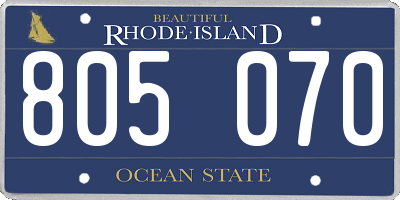 RI license plate 805070