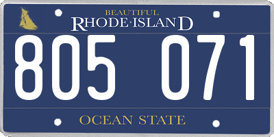 RI license plate 805071