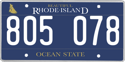 RI license plate 805078