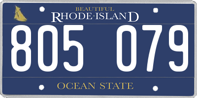 RI license plate 805079