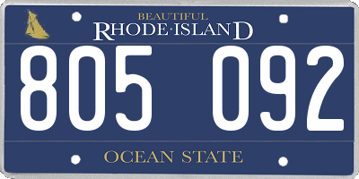 RI license plate 805092
