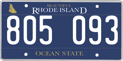 RI license plate 805093