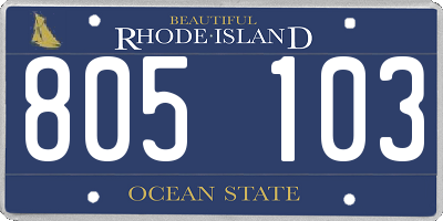 RI license plate 805103