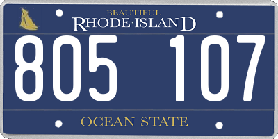 RI license plate 805107