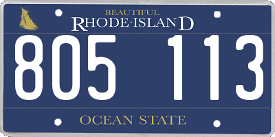 RI license plate 805113