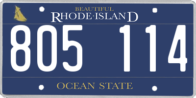 RI license plate 805114