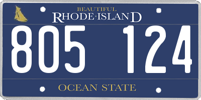 RI license plate 805124