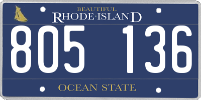 RI license plate 805136