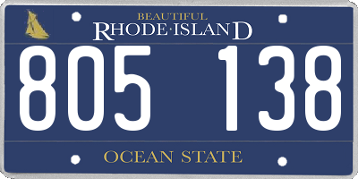 RI license plate 805138