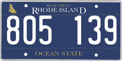 RI license plate 805139