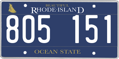 RI license plate 805151