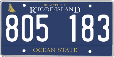 RI license plate 805183