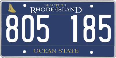RI license plate 805185