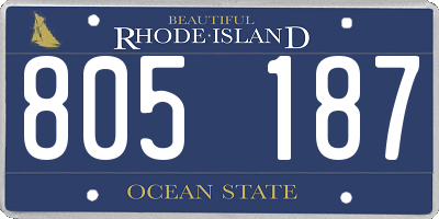RI license plate 805187