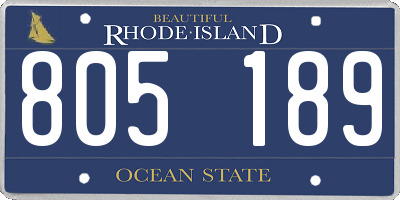 RI license plate 805189